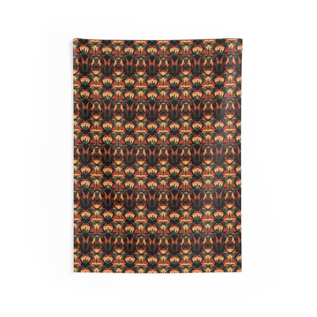 Autumn Nouveau Rottweilers Wall Tapestry