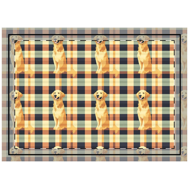 Autumn Plaid Golden Throw Pillow