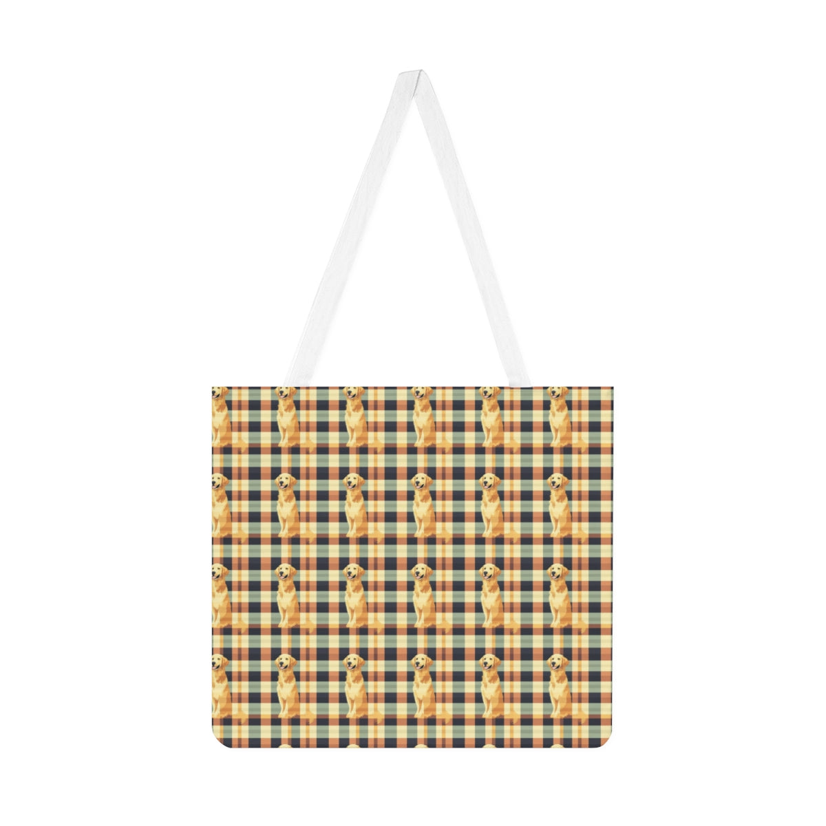 Autumn Plaid Golden Tote Bag