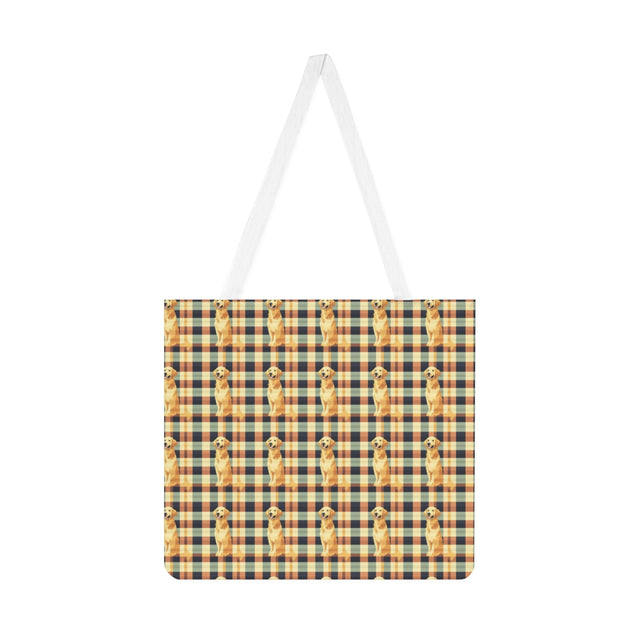 Autumn Plaid Golden Tote Bag