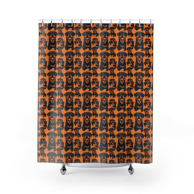 Autumn Rottie Crew Shower Curtain