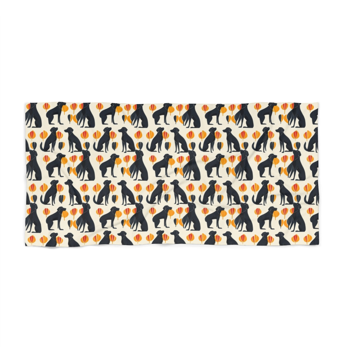 Autumn Silhouette Labs Beach Towel