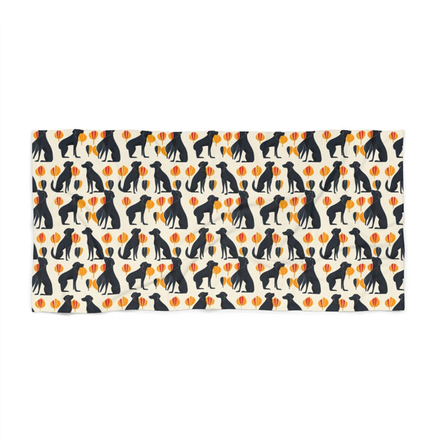 Autumn Silhouette Labs Beach Towel