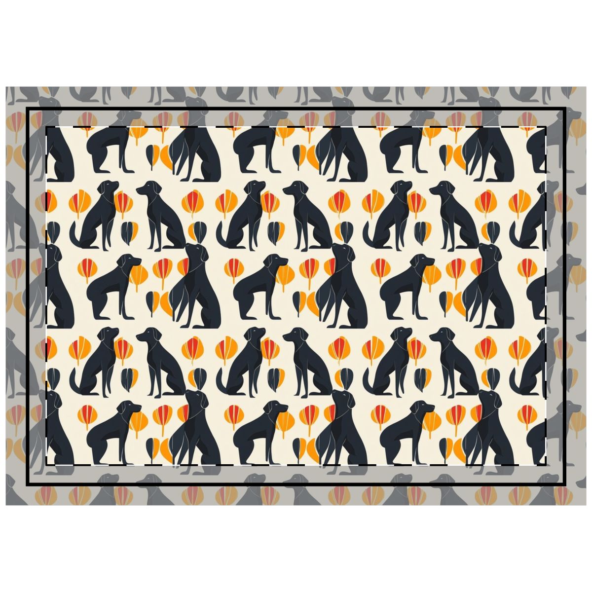 Autumn Silhouette Labs Throw Pillow