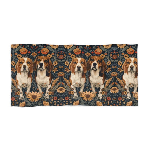 Autumn Tapestry Beagles Beach Towel