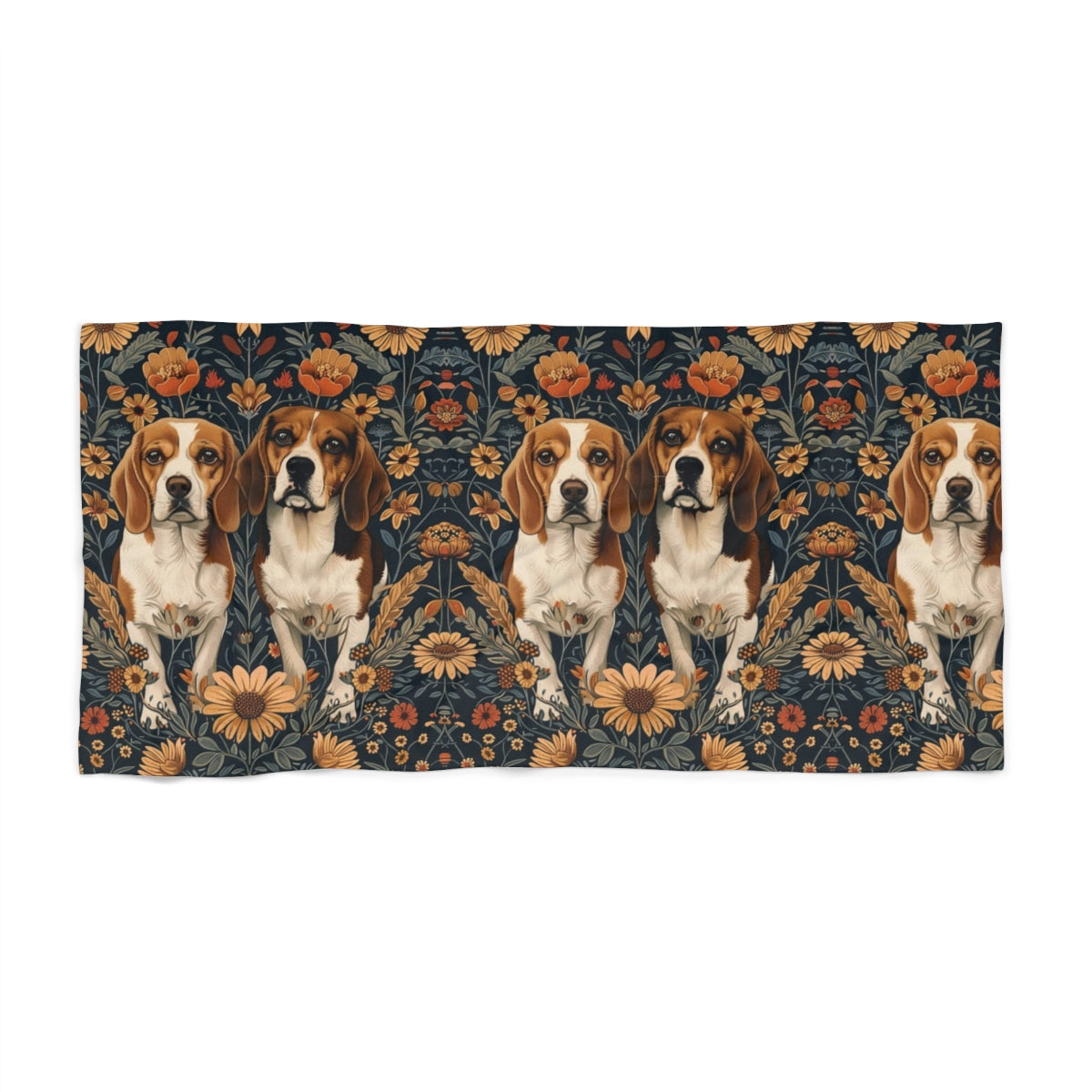 Autumn Tapestry Beagles Beach Towel