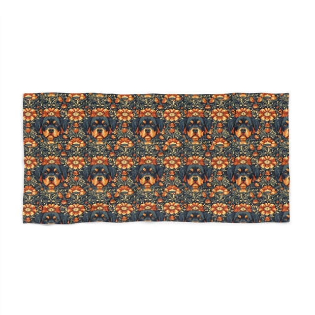 Autumn Tapestry Rottweilers Beach Towel
