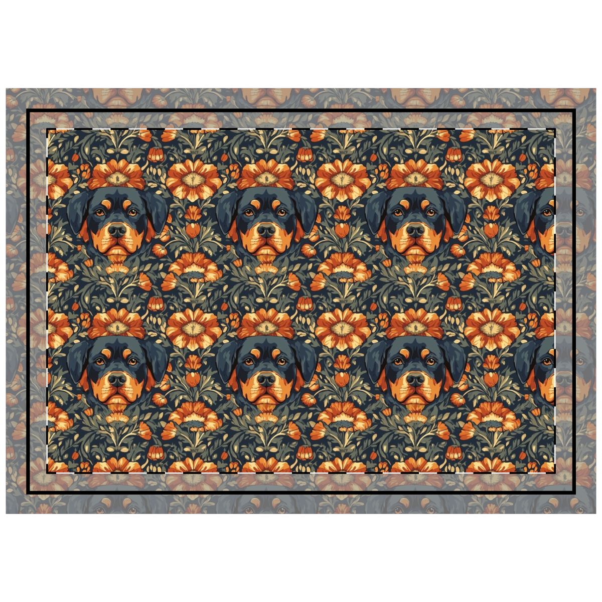 Autumn Tapestry Rottweilers Throw Pillow