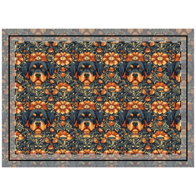 Autumn Tapestry Rottweilers Throw Pillow