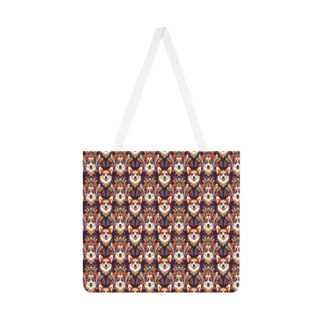 Aztec Sun Corgis Tote Bag