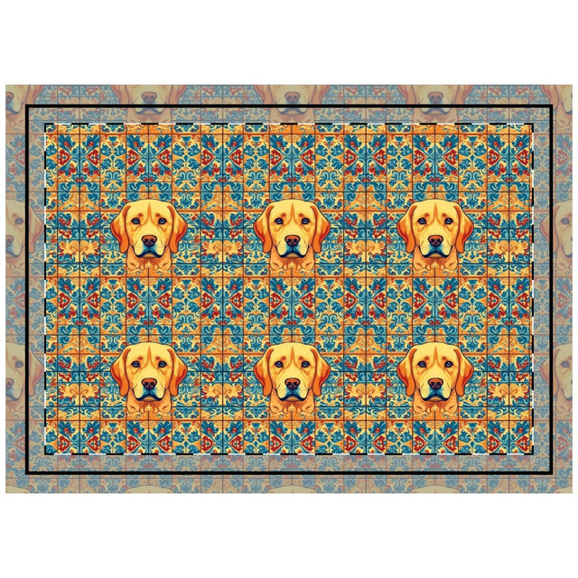 Azulejo Labradors Throw Pillow
