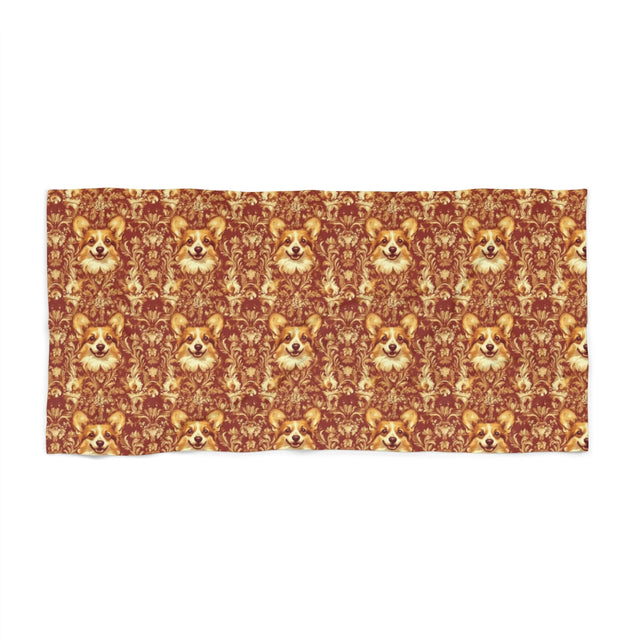 Baroque Bliss Corgis Beach Towel