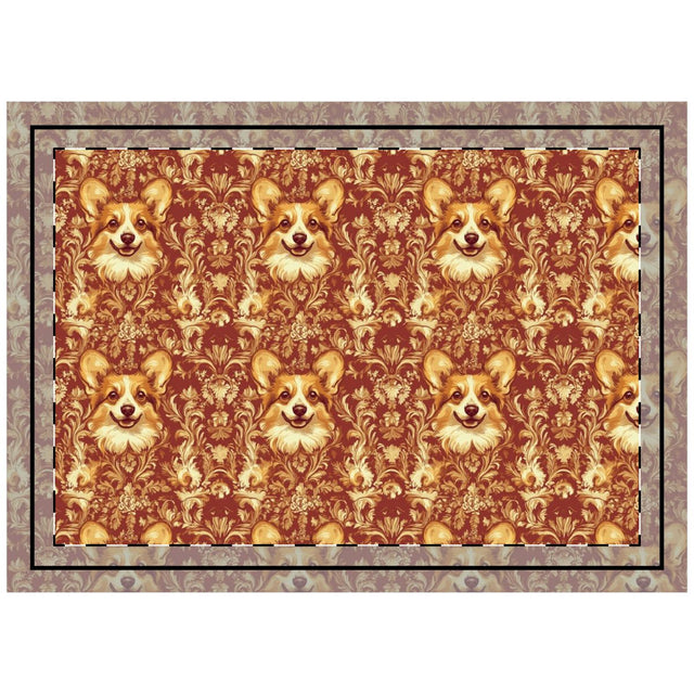 Baroque Bliss Corgis Throw Pillow