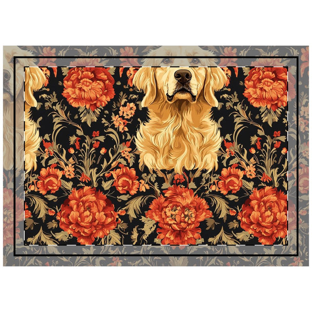 Baroque Bloom Goldens Throw Pillow