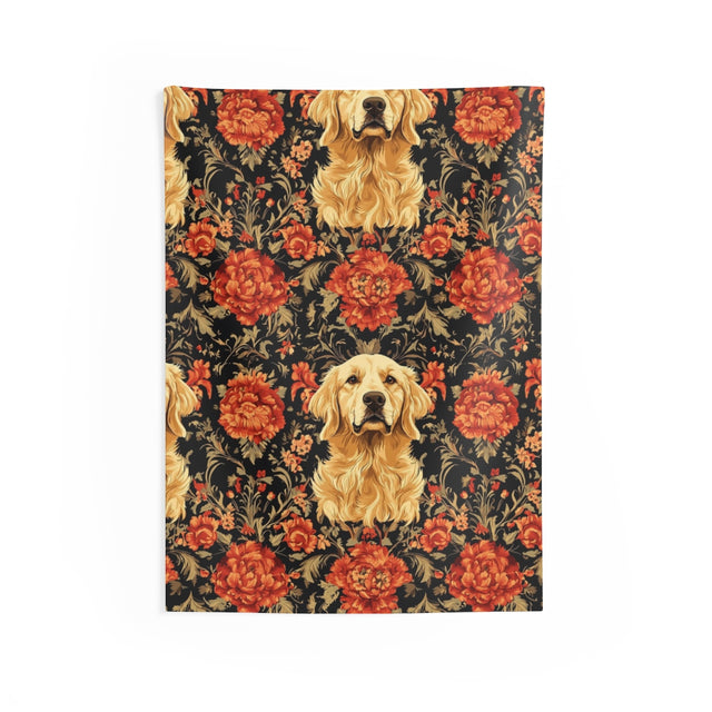 Baroque Bloom Goldens Wall Tapestry