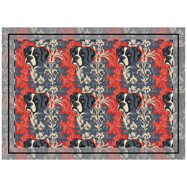 Baroque Boxer Damask Throw Pillow