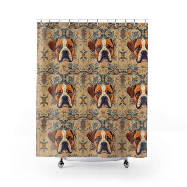 Baroque Boxer Tapestry Shower Curtain