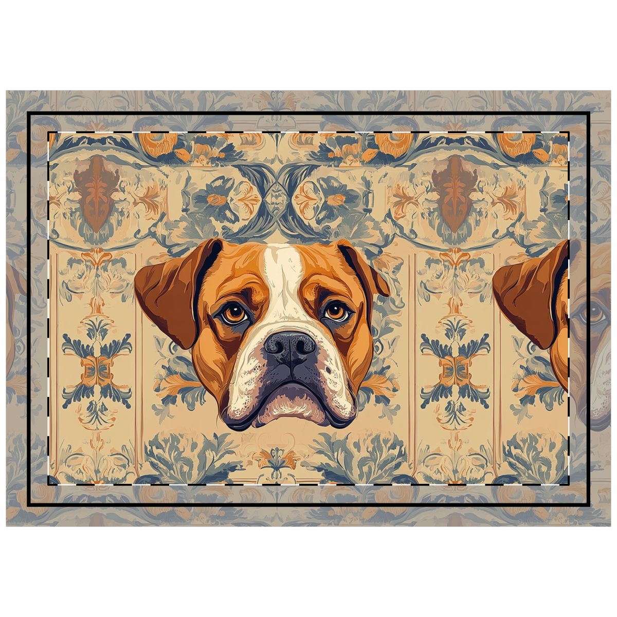 Baroque Boxer Tapestry Throw Pillow