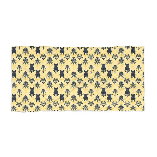 Baroque Bulldog Elegance Beach Towel