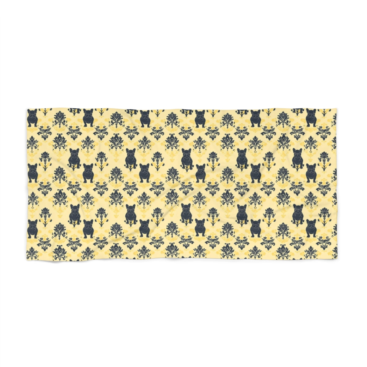 Baroque Bulldog Elegance Beach Towel