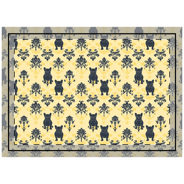 Baroque Bulldog Elegance Throw Pillow