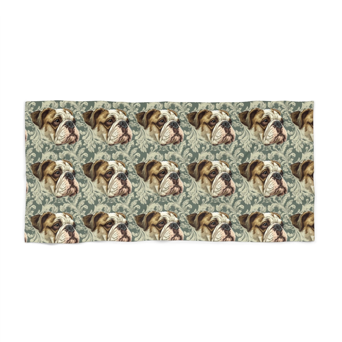 Baroque Bulldog Manor Beach Towel