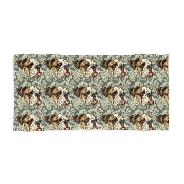 Baroque Bulldog Manor Beach Towel
