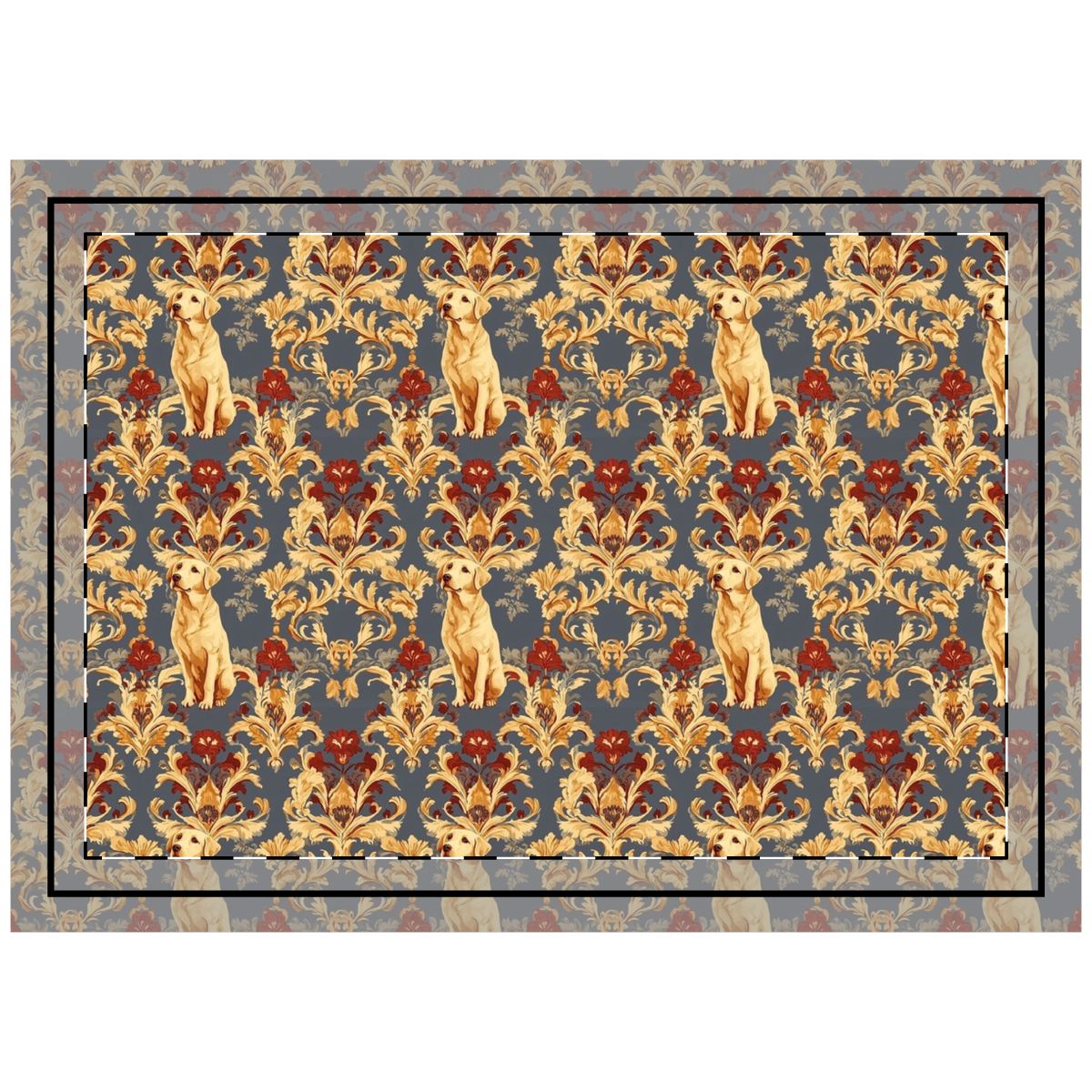 Baroque Burgundy Labradors Throw Pillow