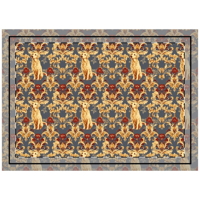 Baroque Burgundy Labradors Throw Pillow