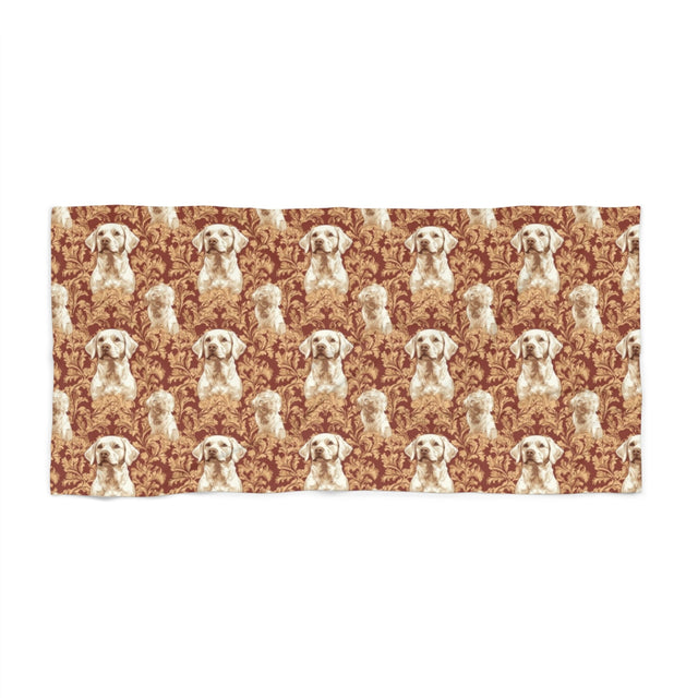 Baroque Cream Labradors Beach Towel