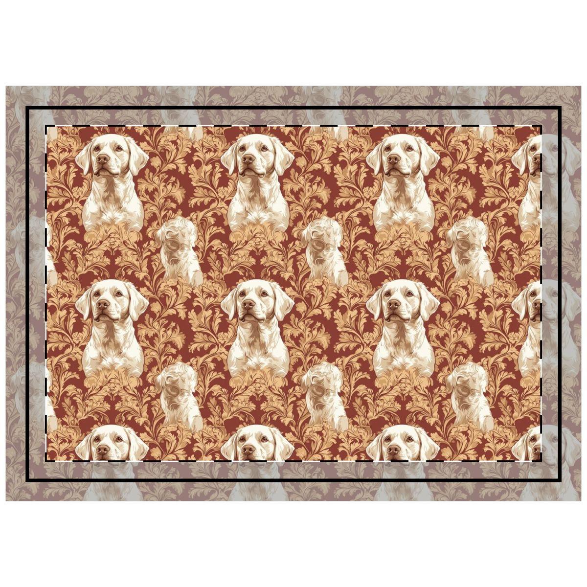 Baroque Cream Labradors Throw Pillow