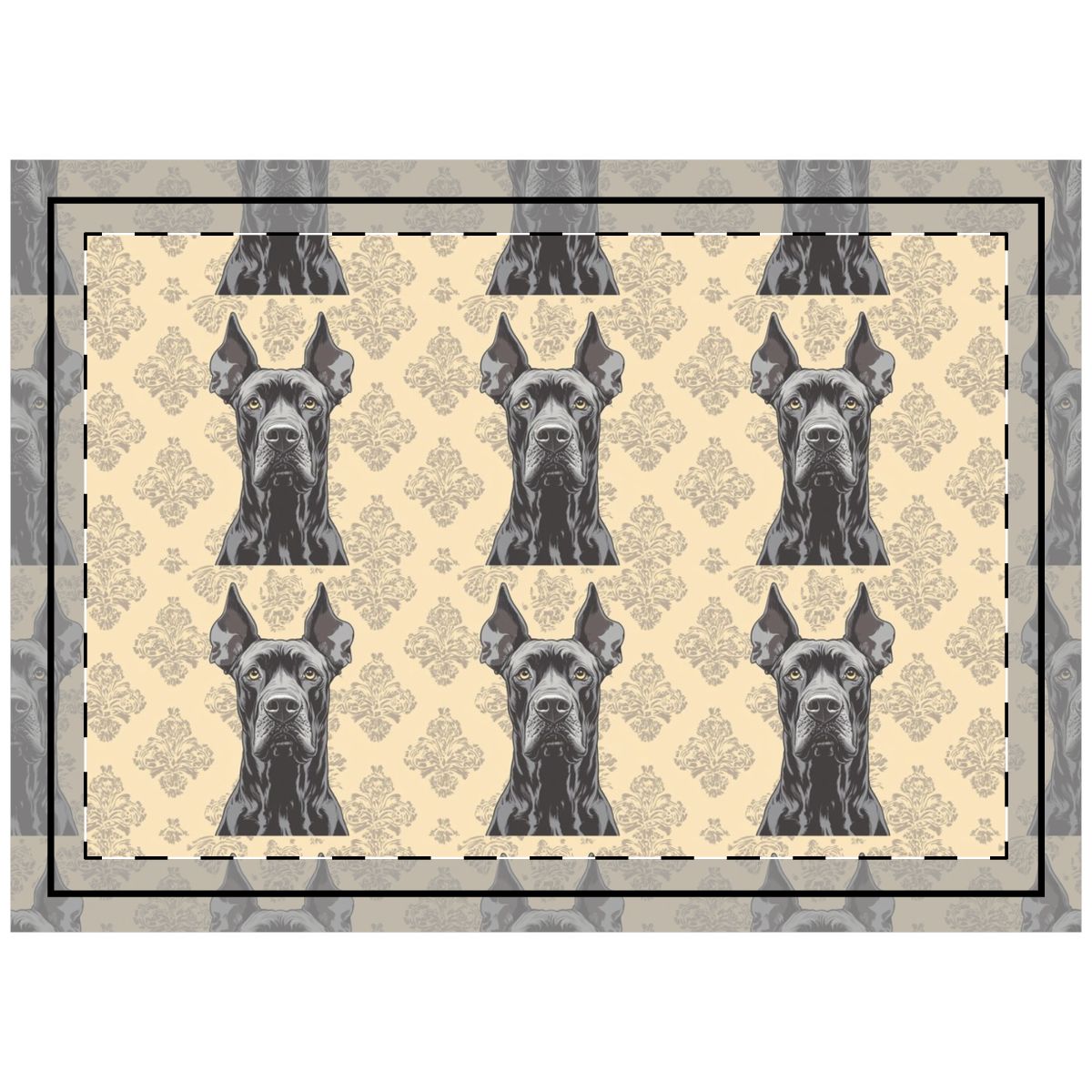 Baroque Elegance Danes Throw Pillow