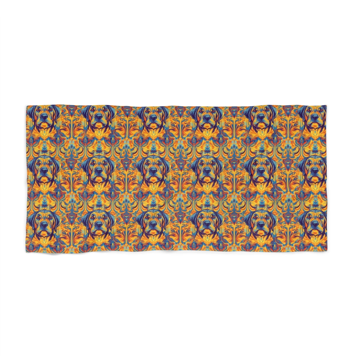 Baroque Flames Lab Beach Towel