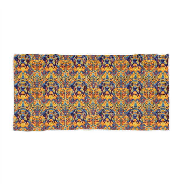 Baroque Flames Lab Beach Towel