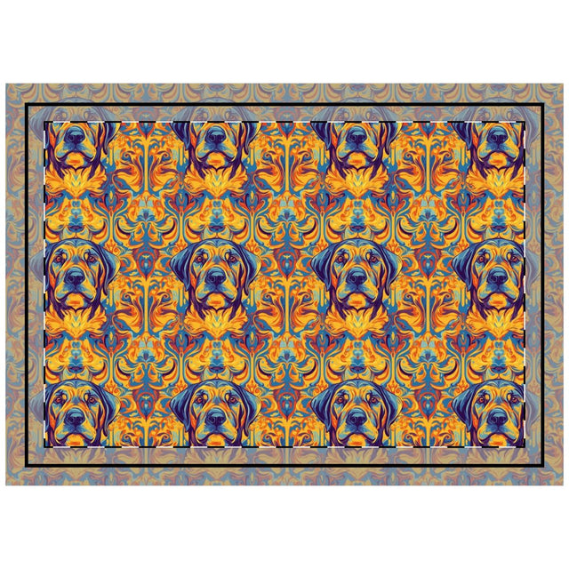 Baroque Flames Lab Throw Pillow