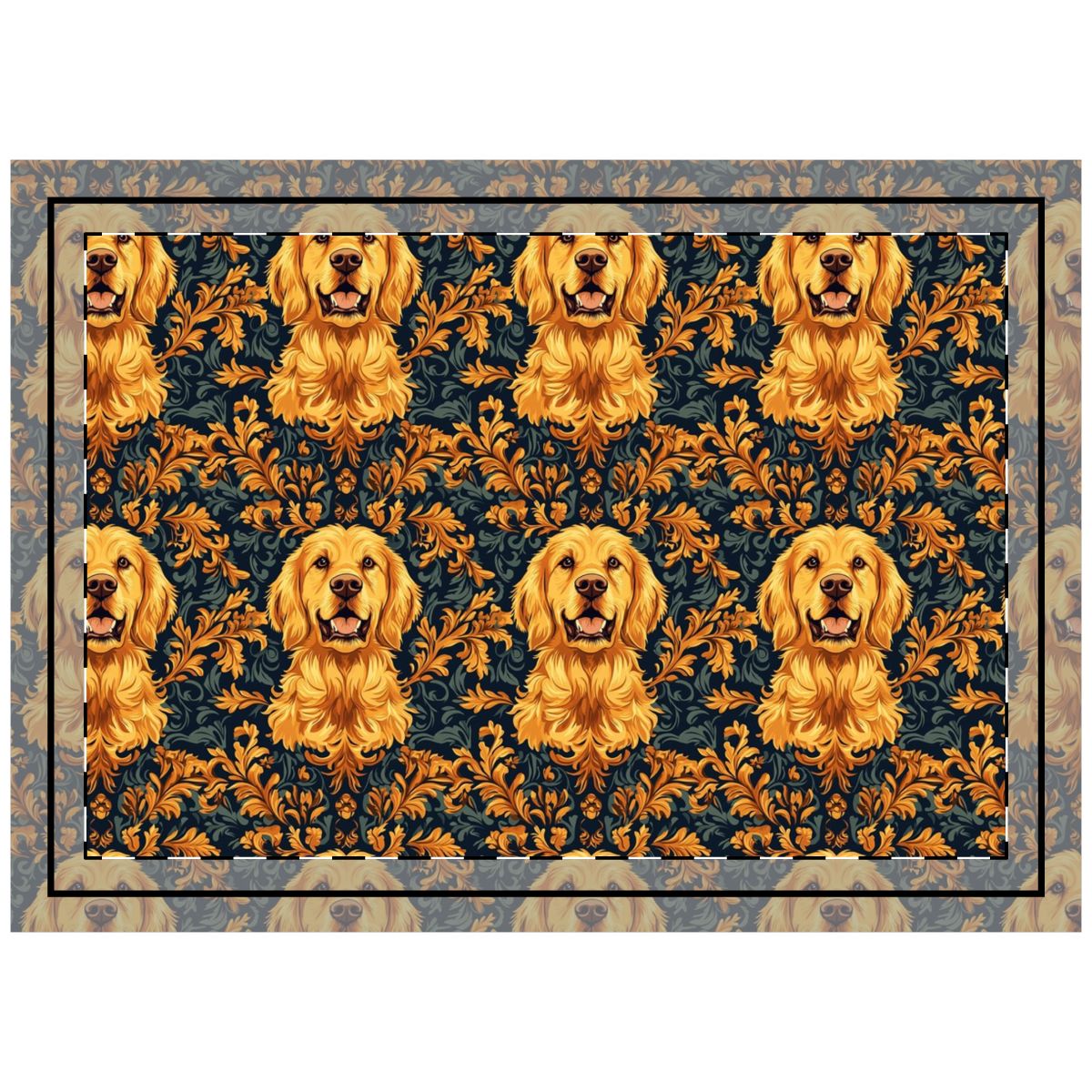 Baroque Golden Majesty Throw Pillow