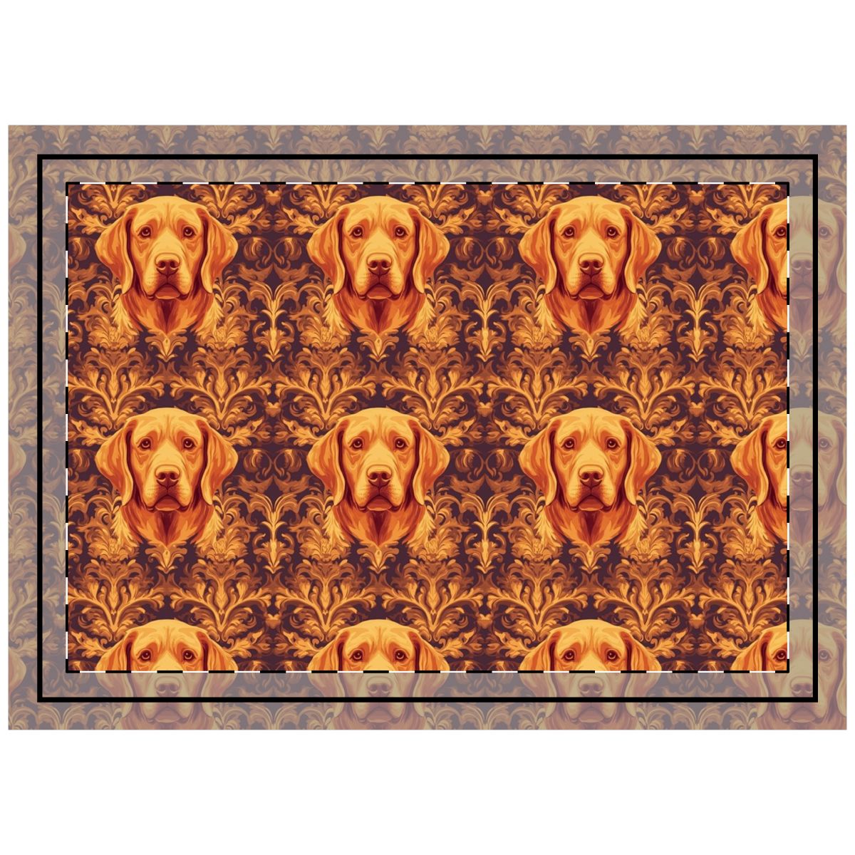 Baroque Golden Retriever Throw Pillow
