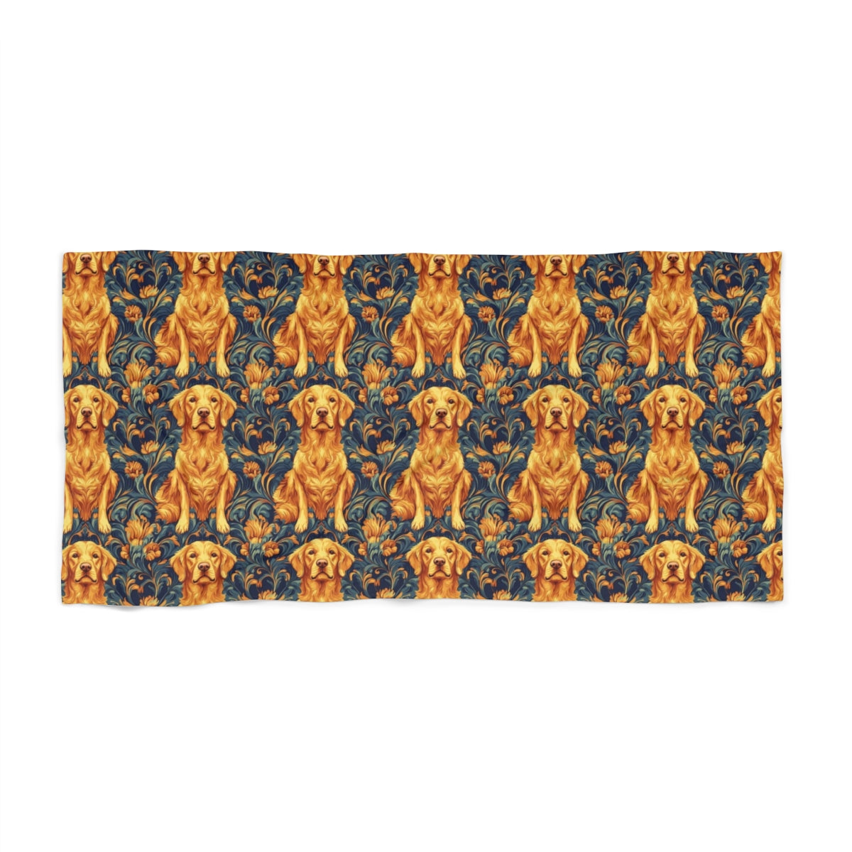 Baroque Golden Retrievers Beach Towel