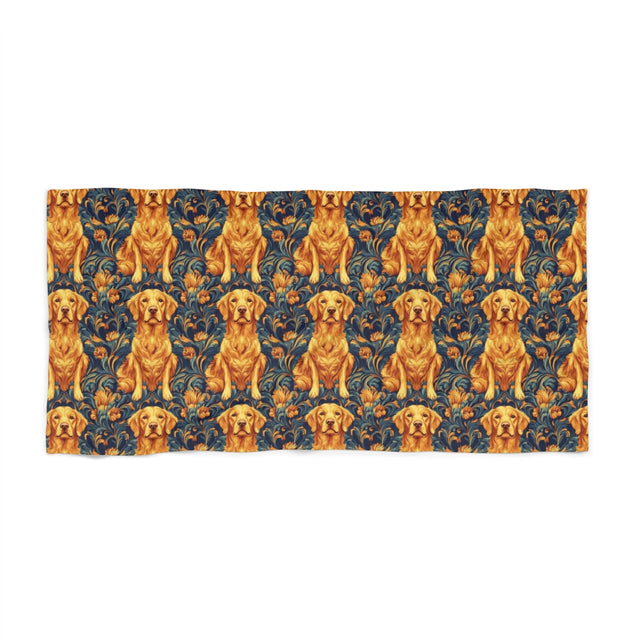 Baroque Golden Retrievers Beach Towel
