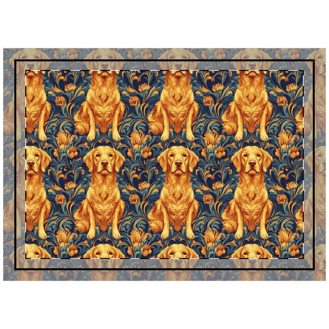 Baroque Golden Retrievers Throw Pillow