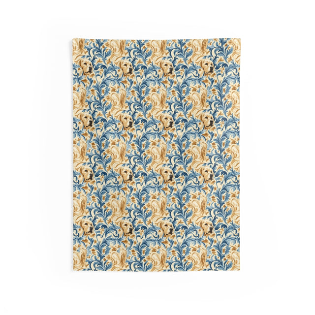 Baroque Golden Waves Wall Tapestry