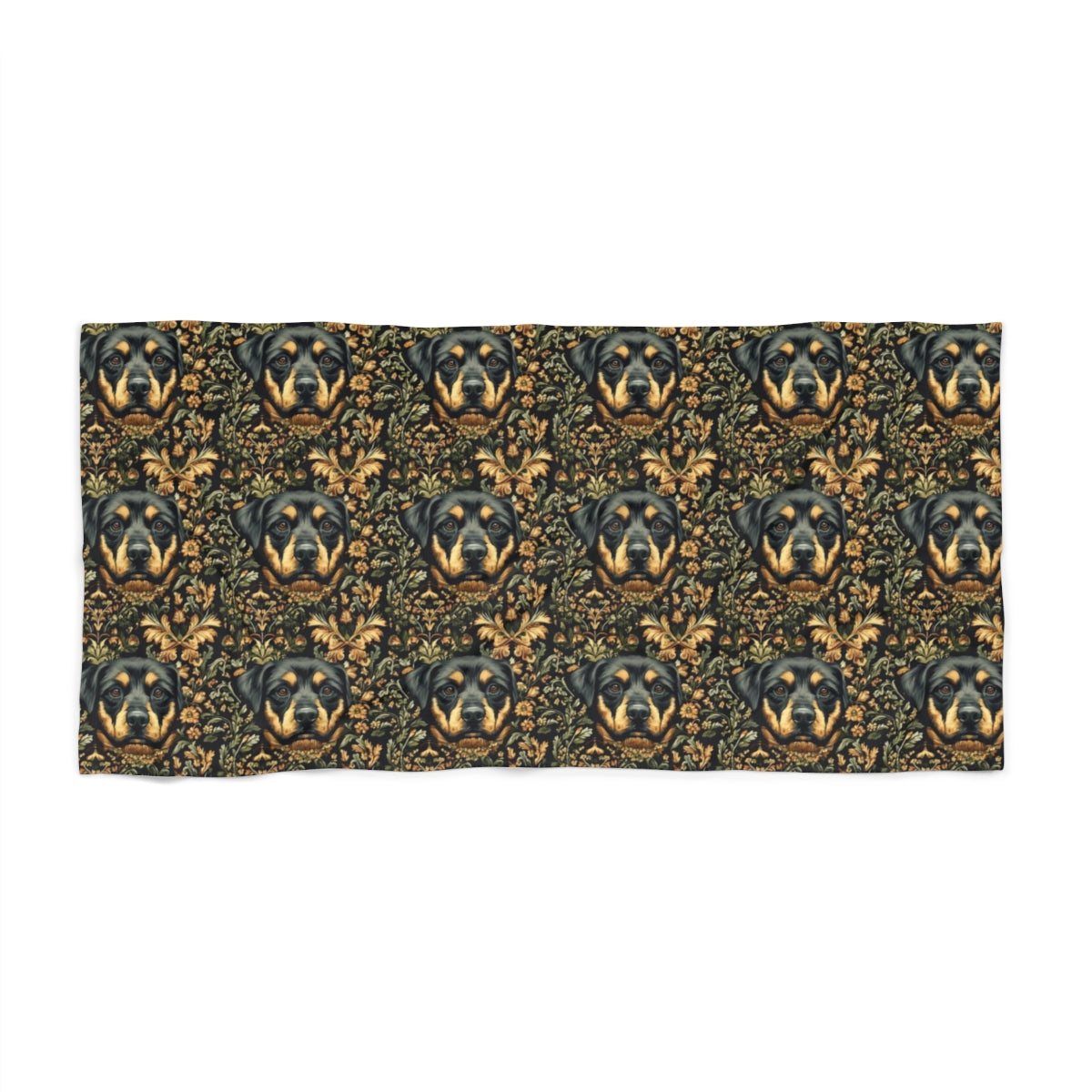 Baroque Rottweiler Tapestry Beach Towel