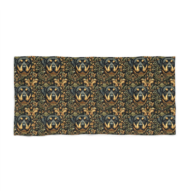 Baroque Rottweiler Tapestry Beach Towel