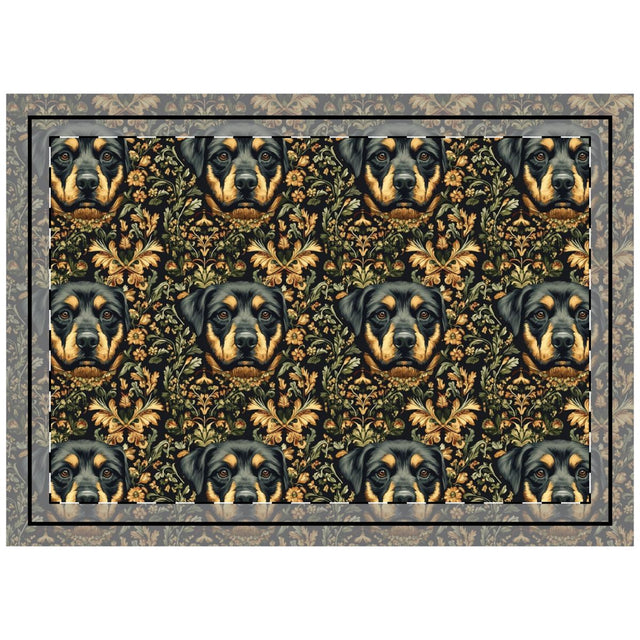 Baroque Rottweiler Tapestry Throw Pillow
