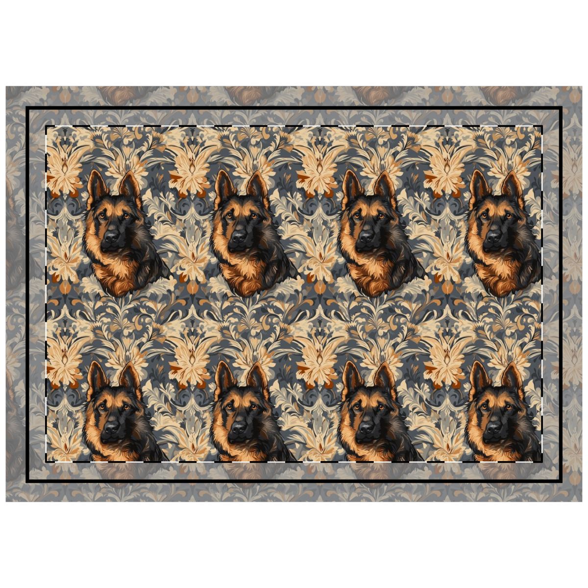 Baroque Shepherd Damask Throw Pillow