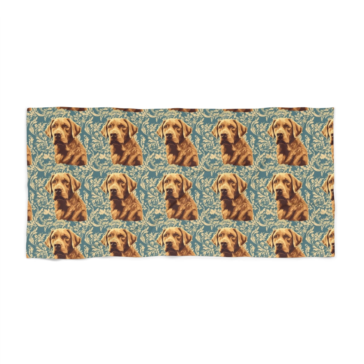 Baroque Teal Labradors Beach Towel