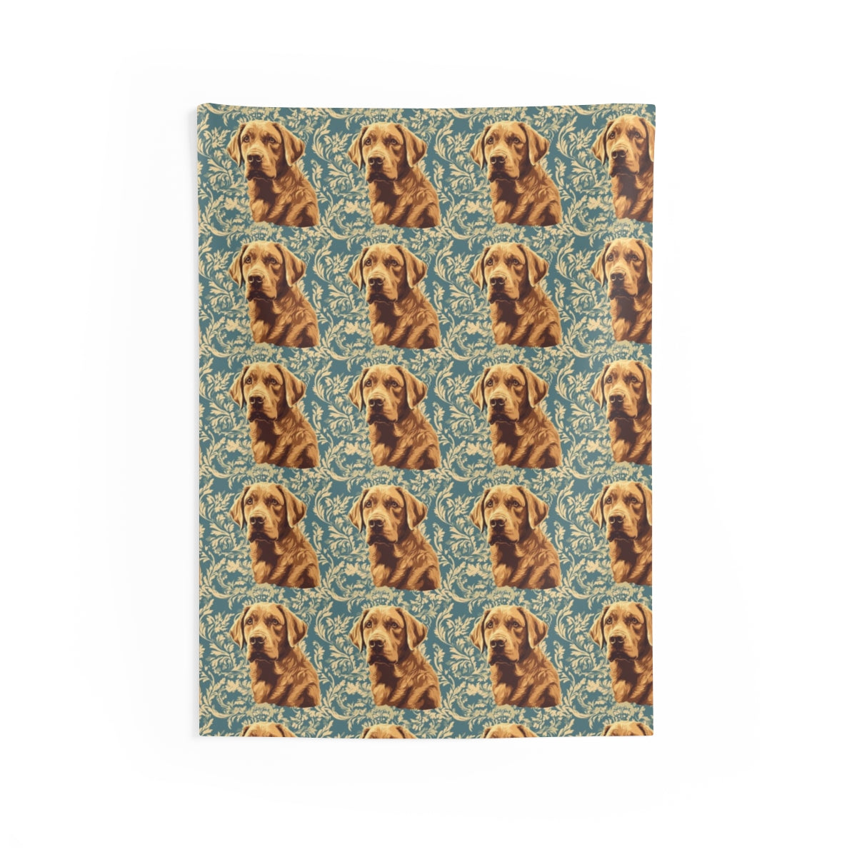 Baroque Teal Labradors Wall Tapestry