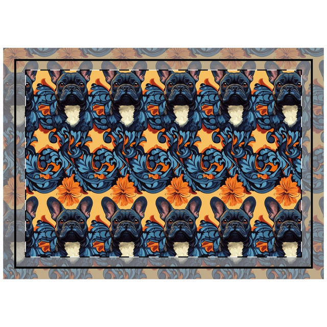 Baroque Waves Frenchies Throw Pillow