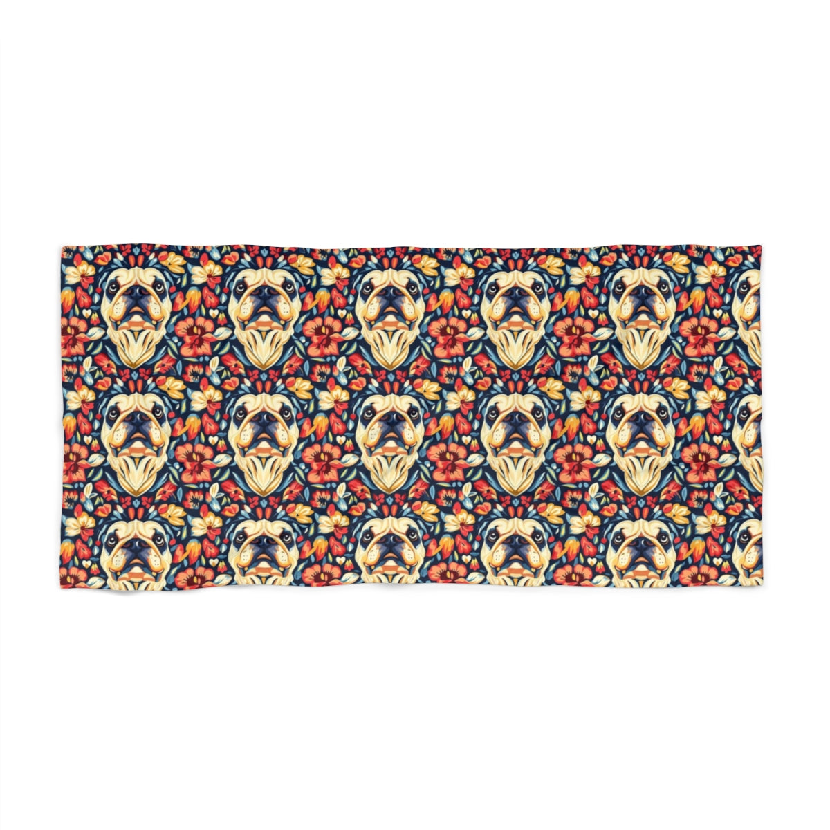 Blooming Bulldogs Fiesta Beach Towel