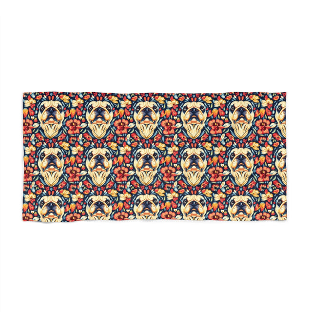 Blooming Bulldogs Fiesta Beach Towel